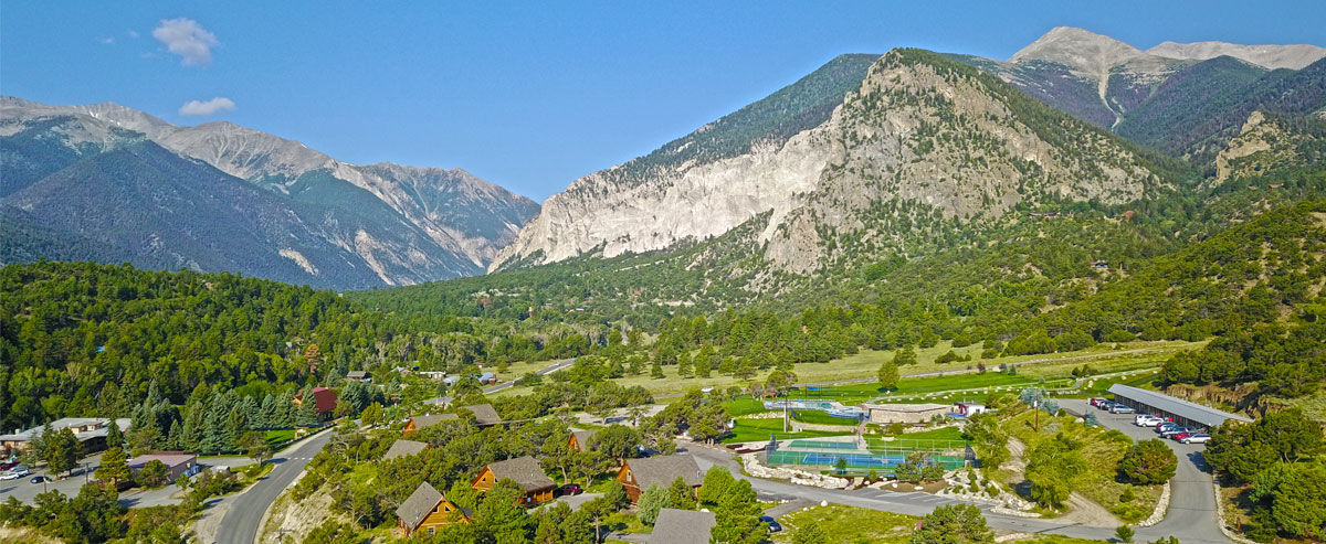 Resort Tour WebCam Mount Princeton Hot Springs Resort   Spring Aerial Mt Princeton Hot Springs Resort 