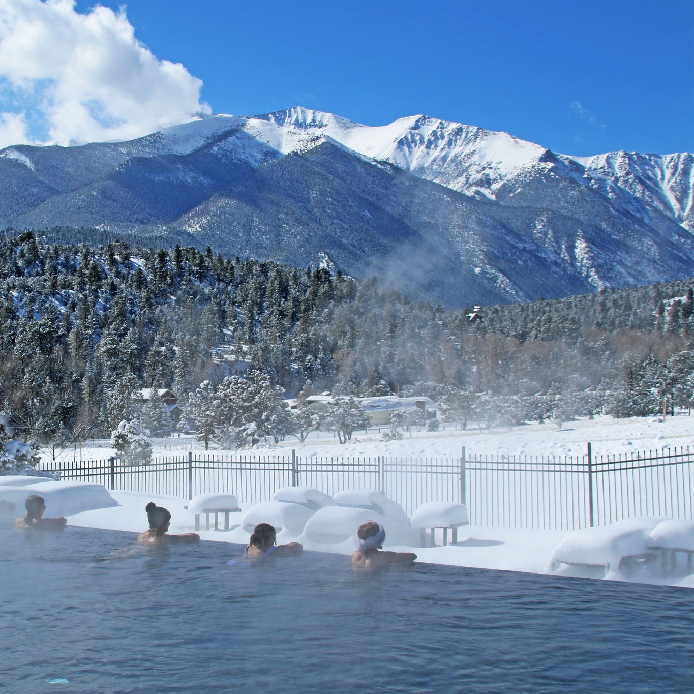 Infinity Hot Springs in the winter Mount Princeton Hot Springs Resort Nathrop, Colorado