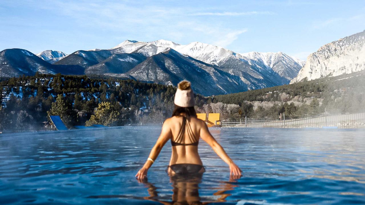 Indulge In Serenity Infinity Pool At Mount Princeton Hot Springs Resort   Winter Header Infinity Hot Spring Pool 3 1280x720 